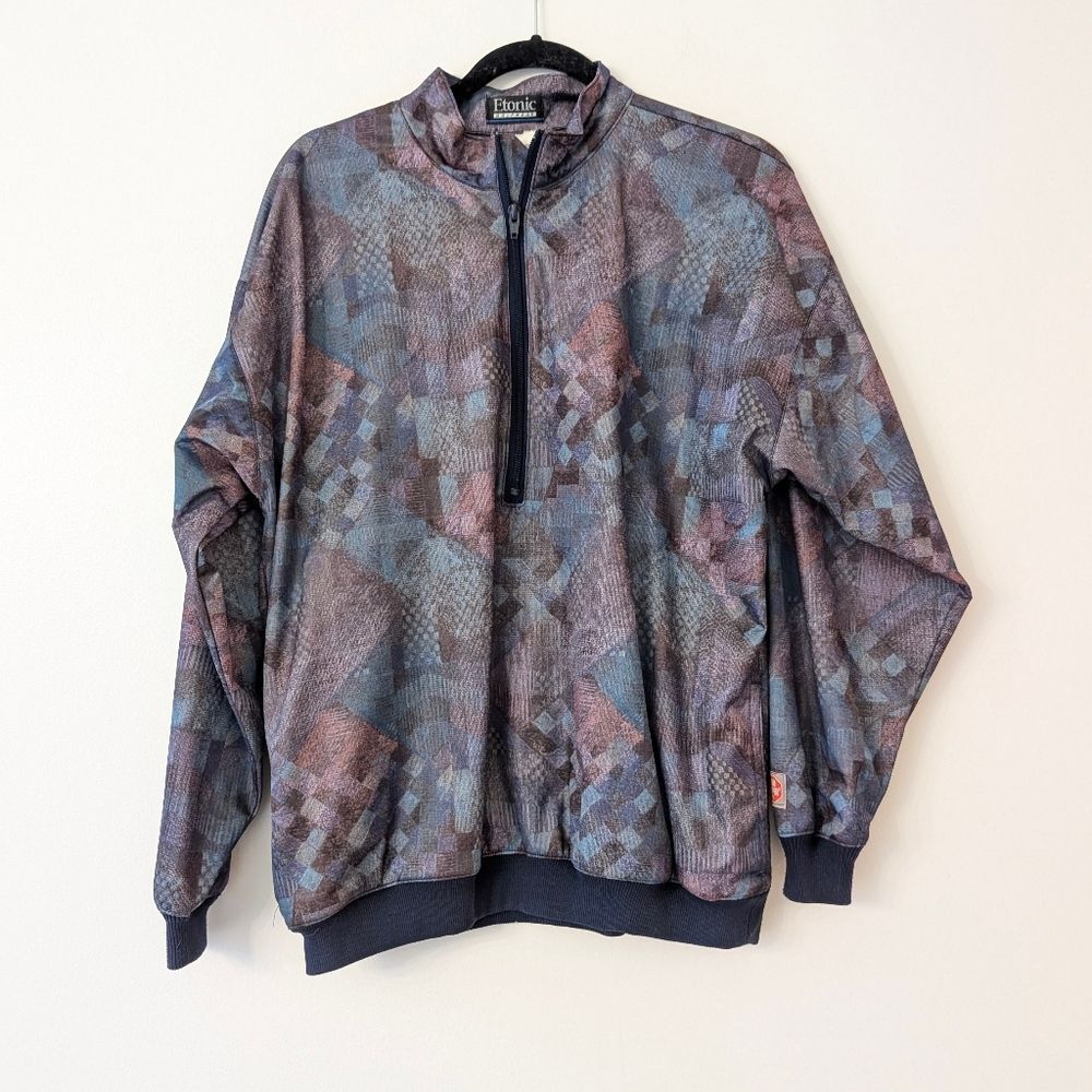 Etonic Wind Stopper geometric Vintage windbreaker size M - Picture 1 of 6